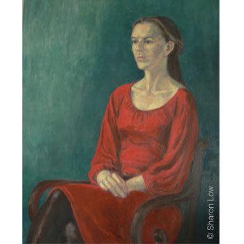 Actress in a red dress (Florence) - Oil on canvas by Sharon Low