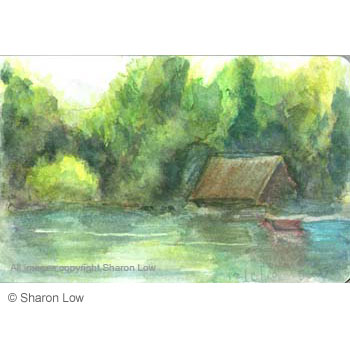 Battersea Park sketch (II) - Watercolour on paper by Sharon Low