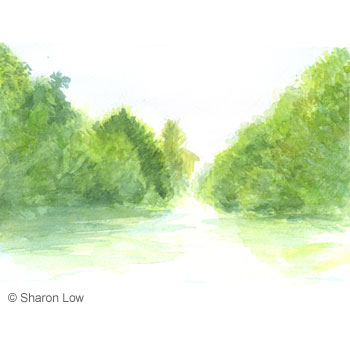 Battersea Park sketch (III) - Watercolour on paper by Sharon Low