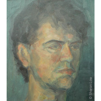 Head study for The Poet (Ivor Duncan) - Oil on canvas by Sharon Low