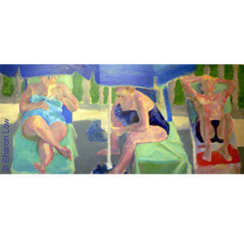 Turkey Bathers (work in progress) - Oil on canvas by Sharon Low