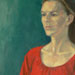 Actress in a red dress (Florence) - Oil on canvas by Sharon Low
